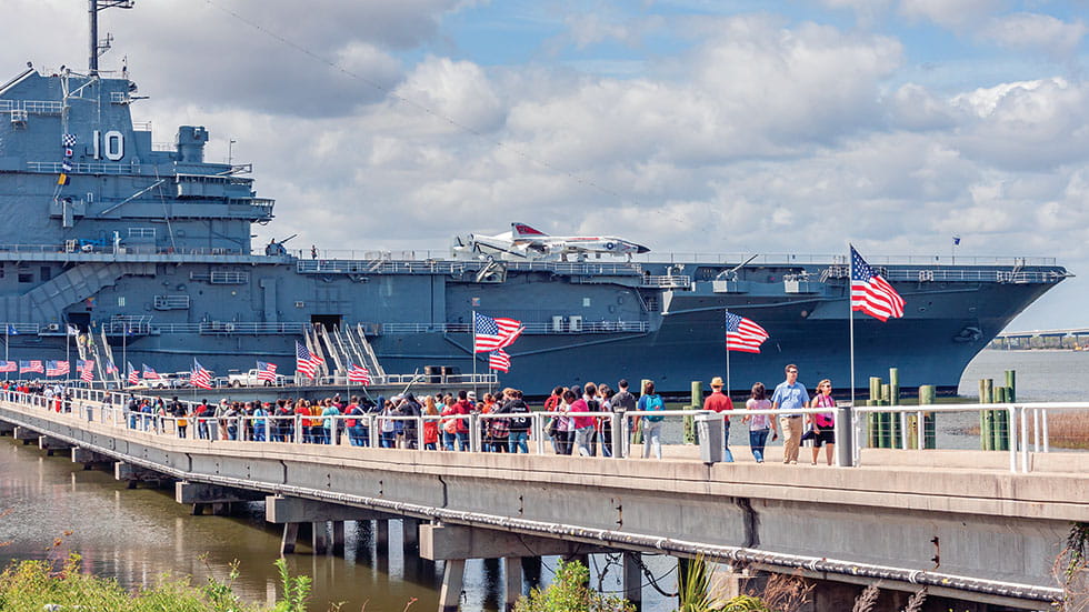 The Patriots Point Naval & Maritime Museum invites visitors to explore the highly decorated USS Yorktown. Photo Courtesy of Patriots Point Naval & Maritime Museum