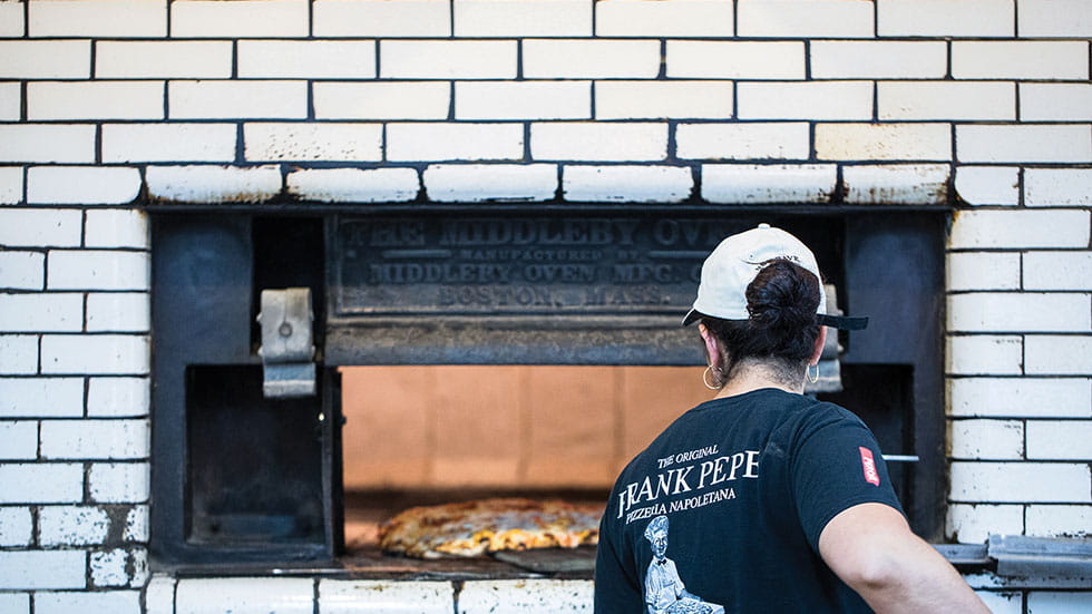 Frank Pepe Pizzeria in Connecticut coal-fires its New Haven-style pizza. Photo courtesy of The Connecticut Office Of Tourism