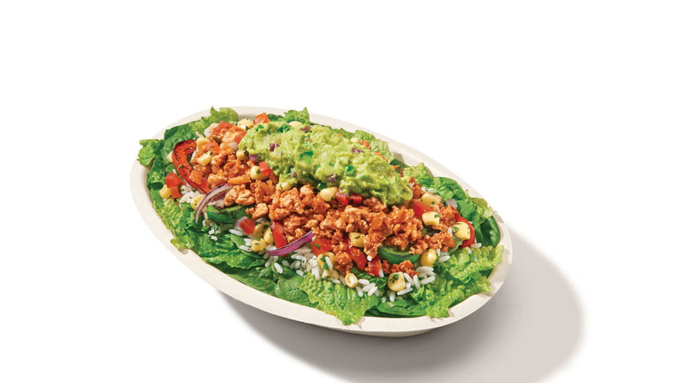 Chipotle’s Lifestyle Bowl options include a vegan Plant-Powered Bowl with � grams of protein Photo courtesy of Chipotle