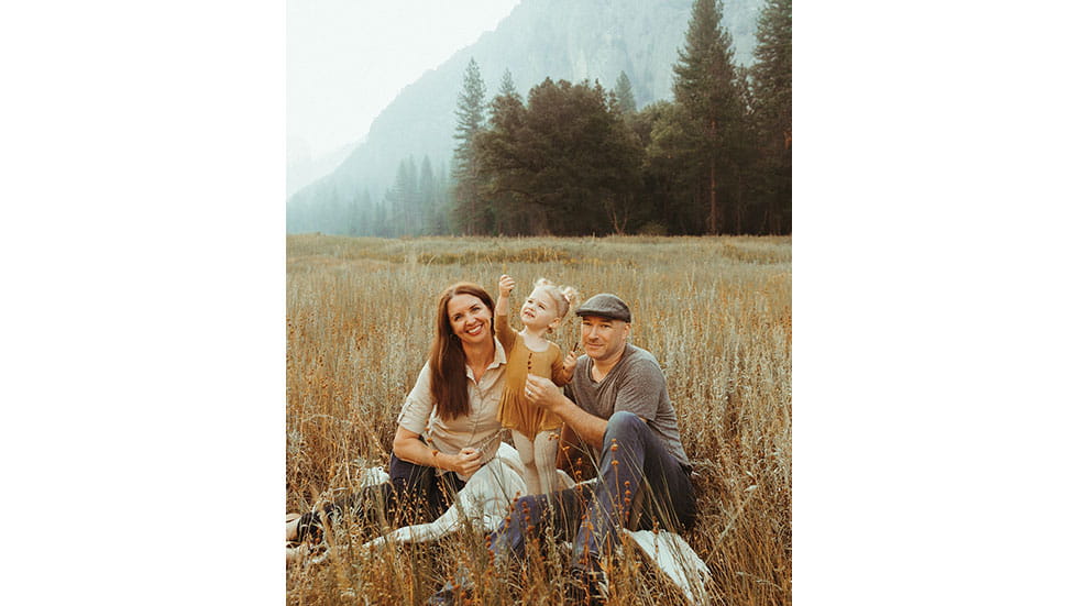 A family photo session at sunrise in one of Yosemite National Park’s meadows. Photo by Amber Verdugo Photographer/@amberverdugophotography