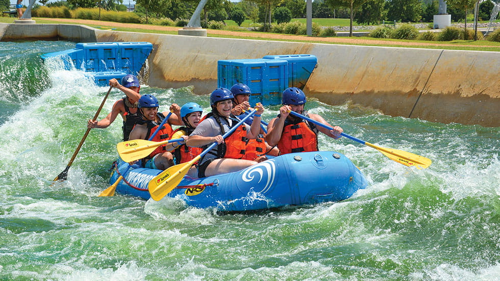 RIVERSPORT offers whitewater rafting in downtown Oklahoma City. Photo courtesy of Riversport