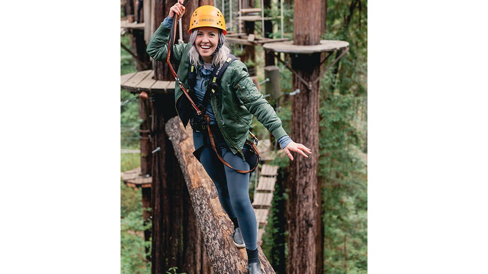 Mount Hermon Adventures' course is set amid towering trees.