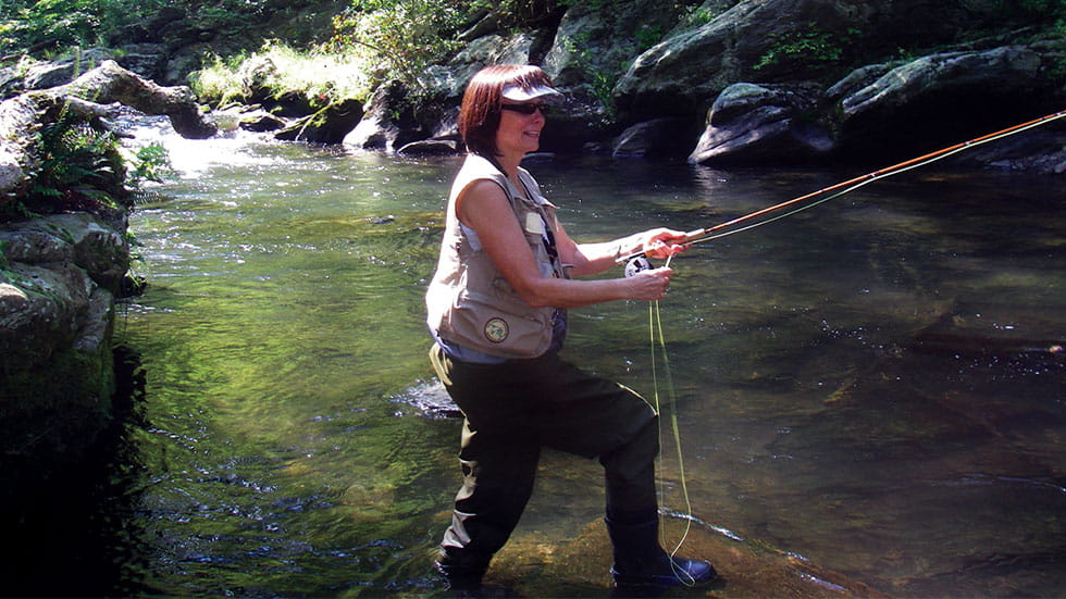 Woman fishing 