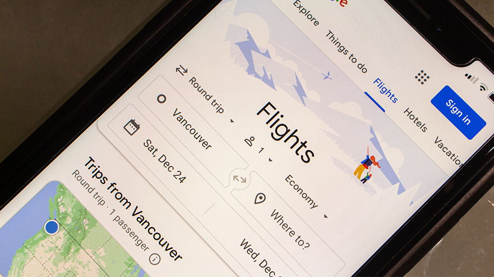 google flights page