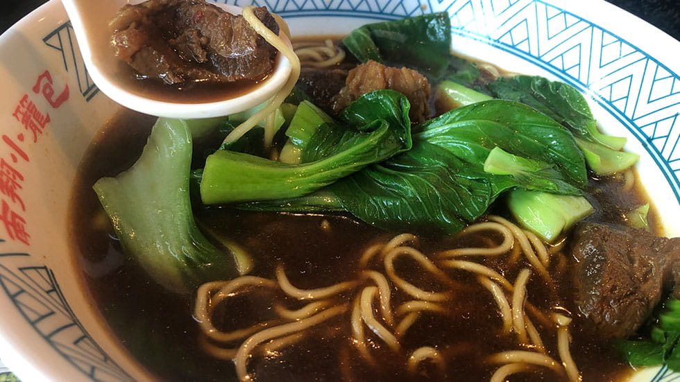 Beef noodle soup at Nan Xiang Long Bao-Chinatown in Flushing Queens photo by Larissa C Milne
