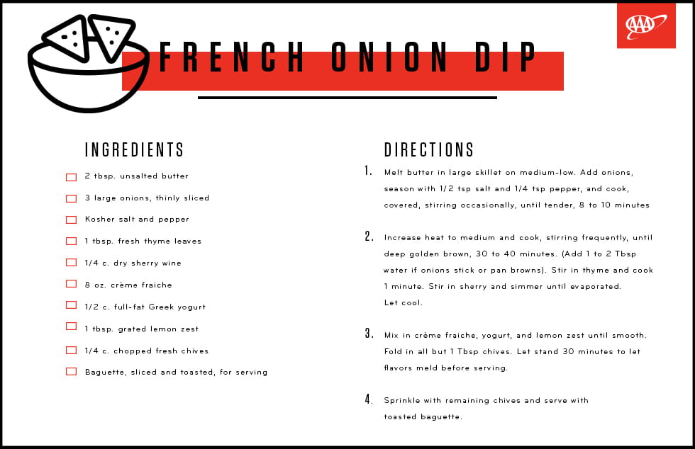 French Onion Recipe Card