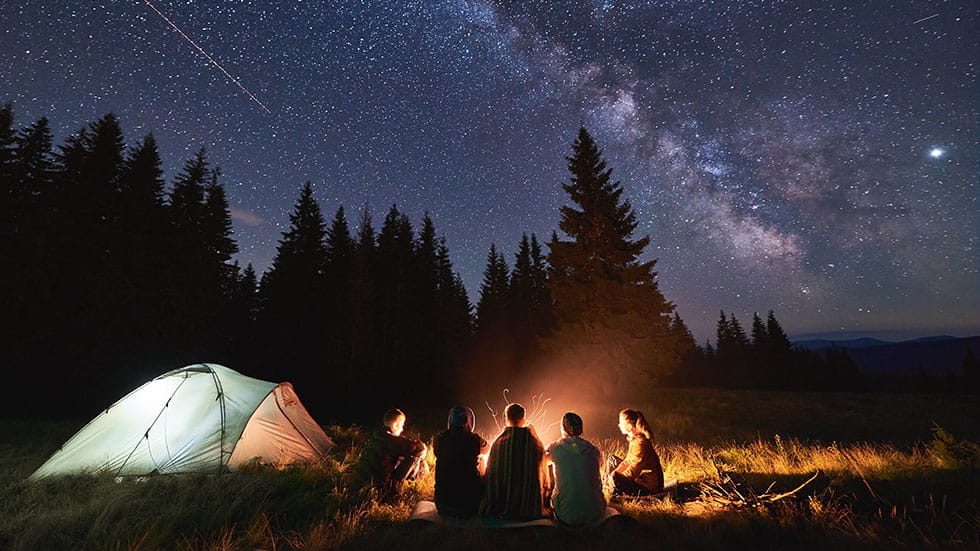 Family Camping and star-gazine