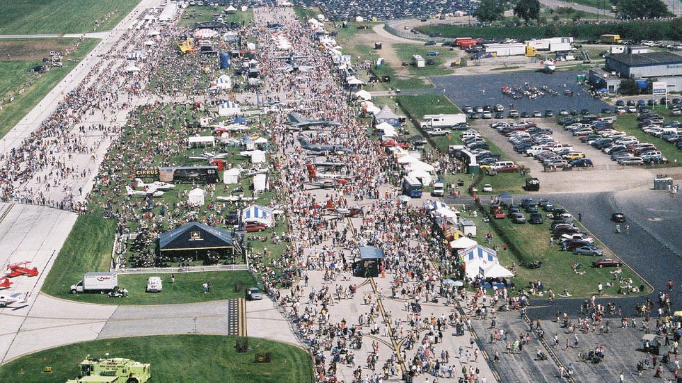Aerial view of the Cleveland National Air Show