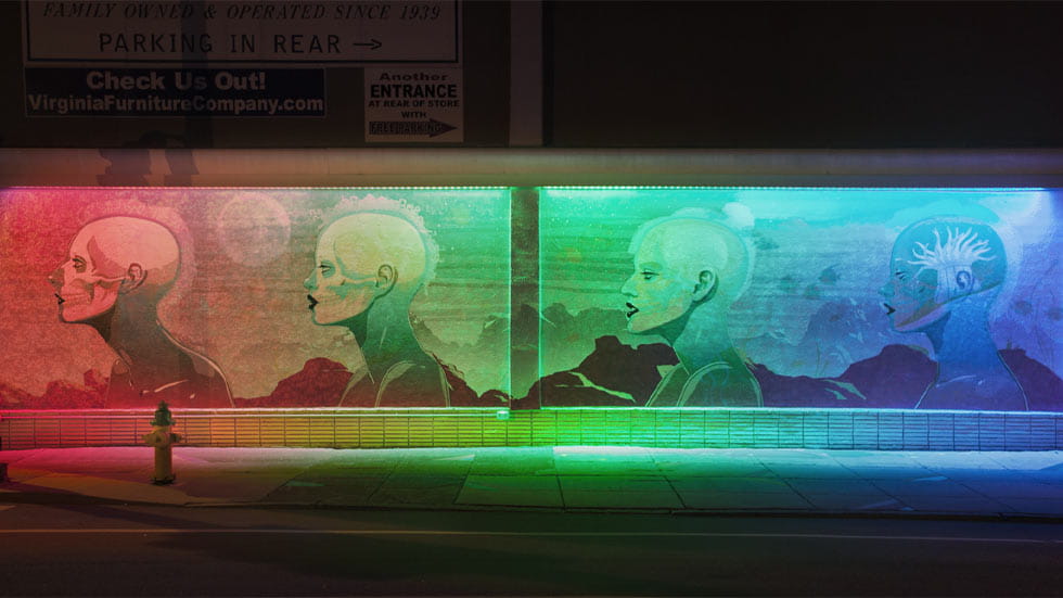 Transparent Seas, an interactive mural, created by Jason Levesque