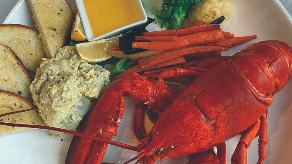 Lobster is a house specialty at the Beach Street Inn Bay of Fundy