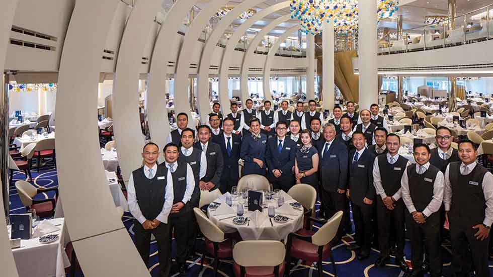 Staff of The Main Dining Room aboard Holland America's the Rotterdam