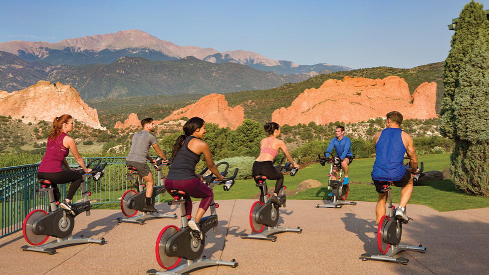 Outside Spin class at GARDEN of the GODS Resort and Club