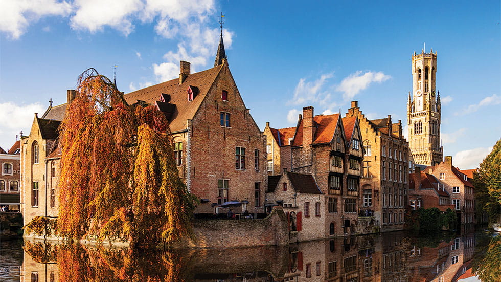 Medieval architecture in Bruges, Belgium