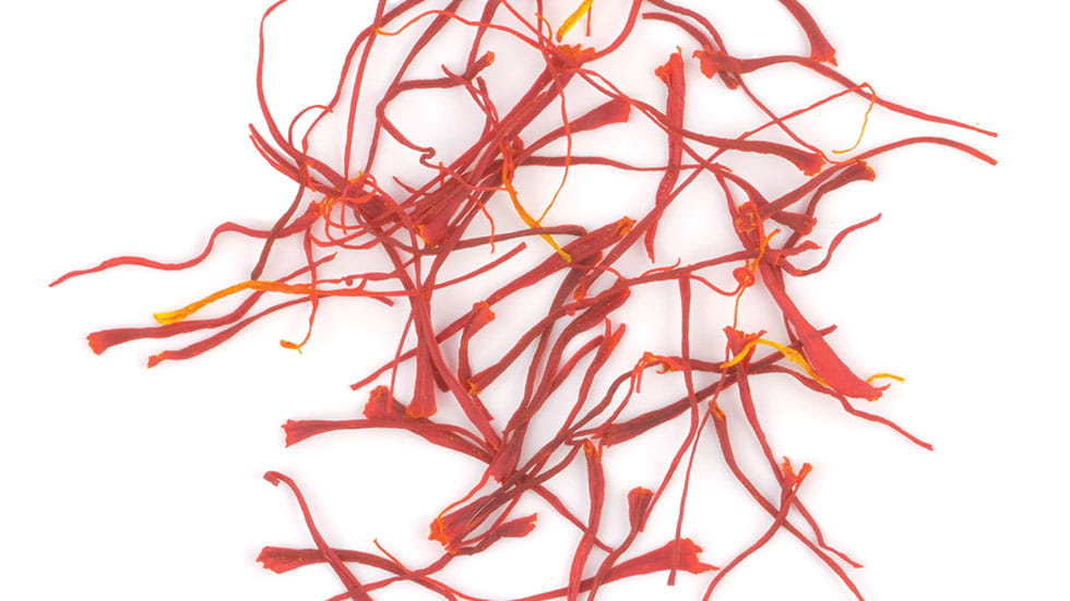 red stigmas from saffron crocuses 