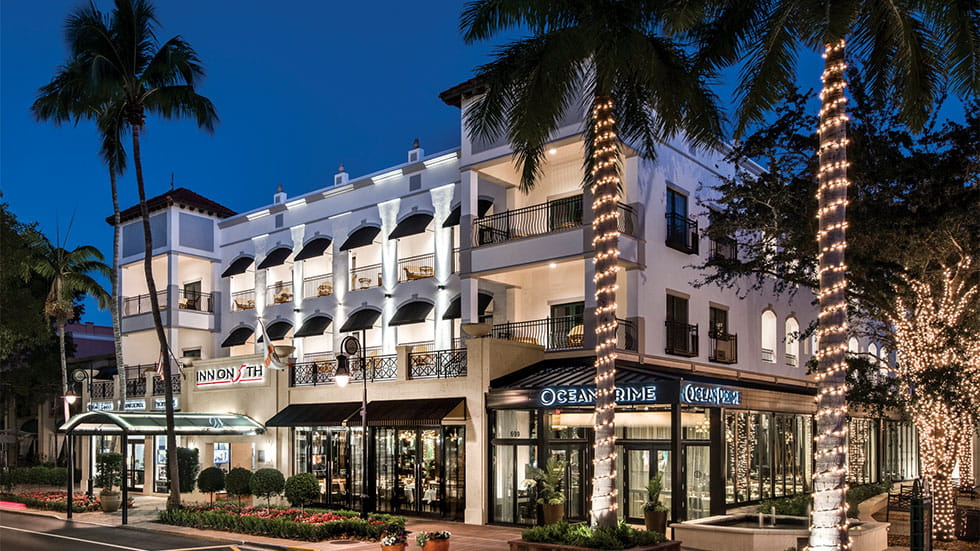 The luxurious Inn on Fifth houses the Ocean Prime restaurant on desirable 5th Avenue South