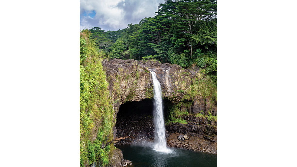 Rainbow Falls in Hilo often serves up a stunning combination of rainbows and waterfalls. Photo by DirkR/Stock.Adobe.com